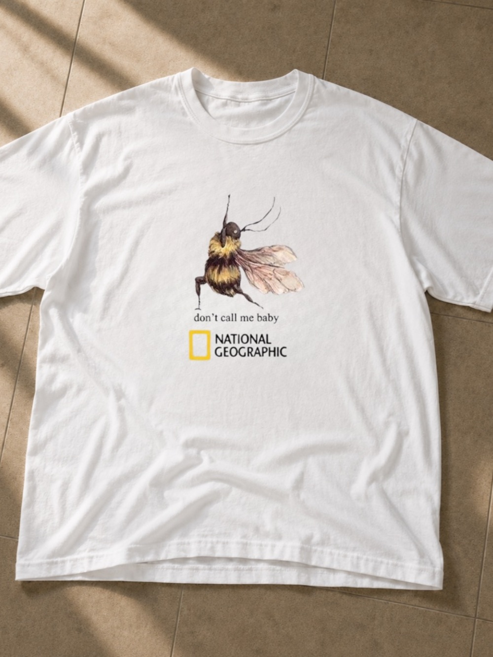 National Geographic White Bee Illustration Tee
